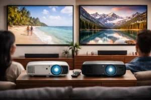 Converger IT Servicios de tecnología 24 Compra y asesoría técnica de proyector full hd vs 4k para integración audiovisual en salas de juntas y auditorios corporativos.