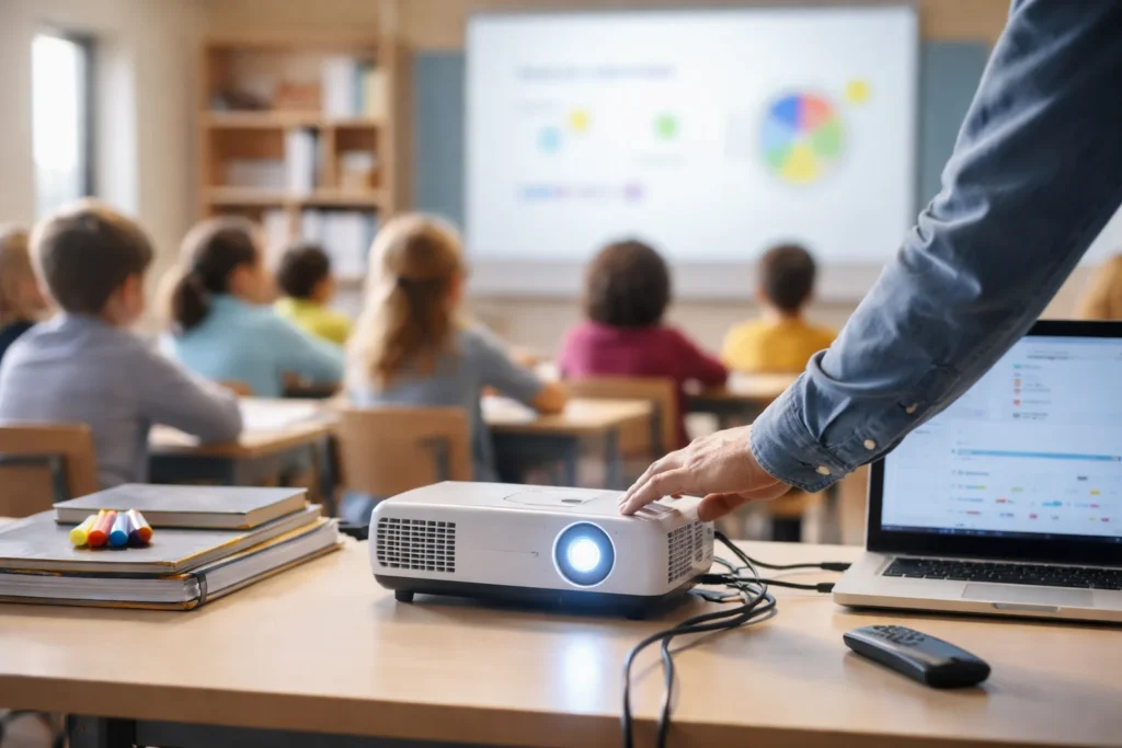 Venta y asesoría en proyectores para colegios, auditorios y espacios educativos con tecnología láser de bajo mantenimiento.