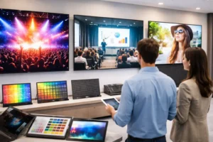 Venta y asesoría técnica en tipos de pantallas led de alta resolución para soluciones de comunicación visual, publicidad y proyectos audiovisuales profesionales.