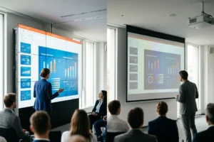 Converger IT Servicios de tecnología 38 Soluciones visuales de alto brillo: video wall vs proyector para retail y eventos. Cotiza equipos profesionales aquí.